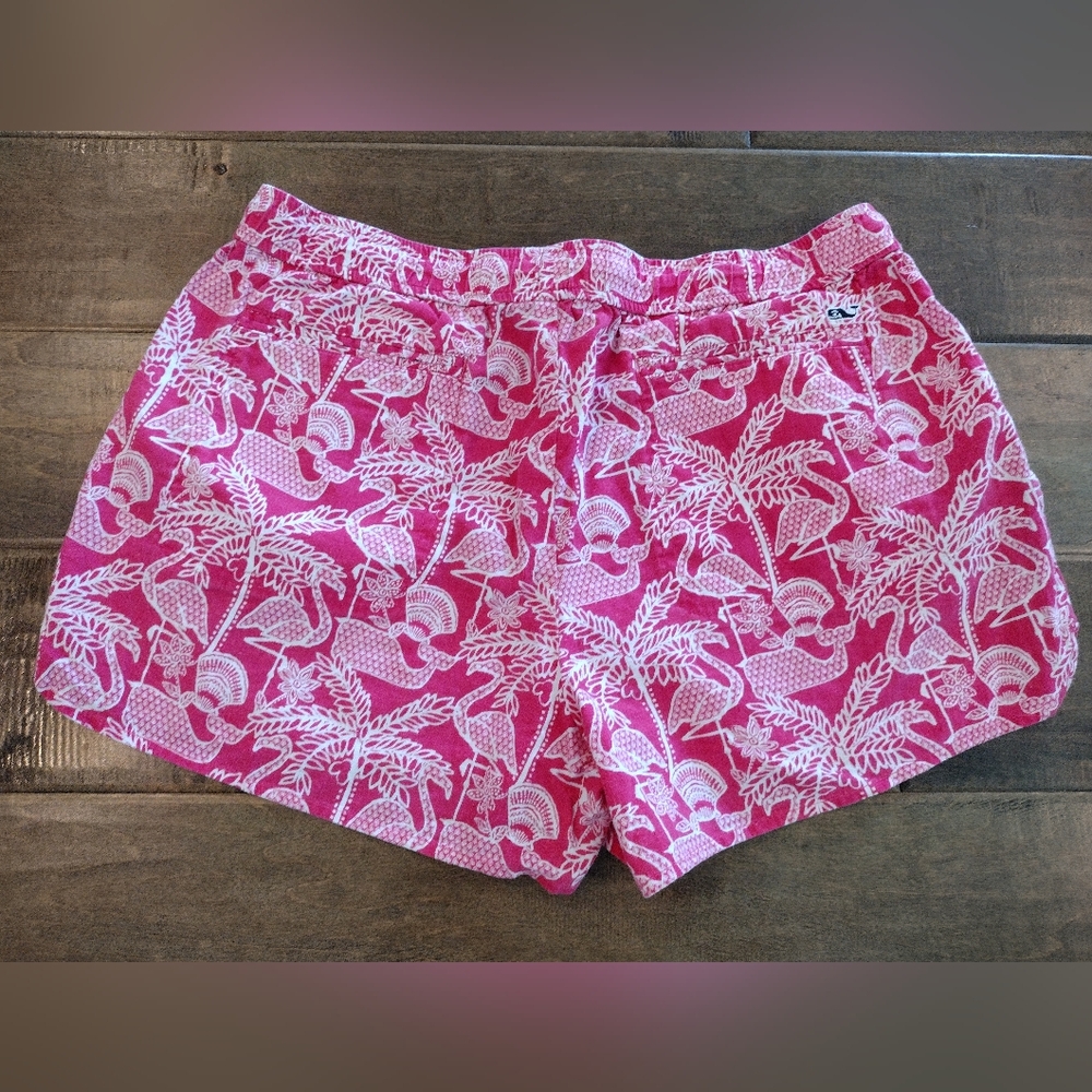 VINEYARD VINES women's Linen Blend bright pink whale 3" shorts - S - Picture 2 of 8